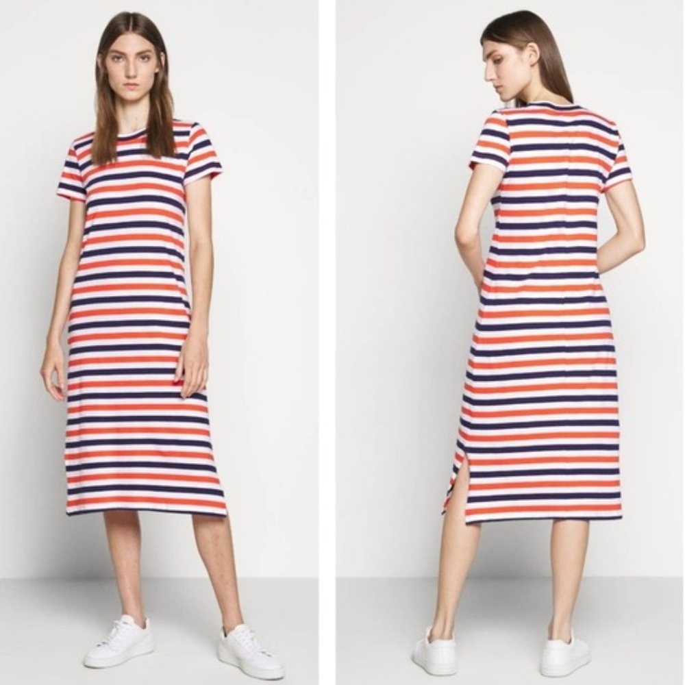 J. Crew T-Shirt Dress in Meg Stripe Indigo Sunset SZ XXS